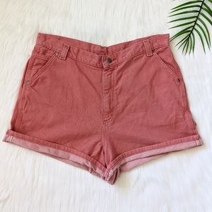 Vintage Lee Red salmon pink denim shorts